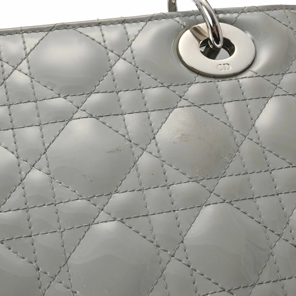 CHRISTIAN DIOR Lady Gray Enamel Handbag - Picture 7 of 9